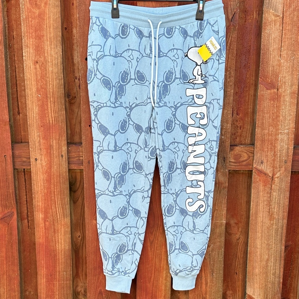 Peanuts Light Blue Jogger Pants Size XL